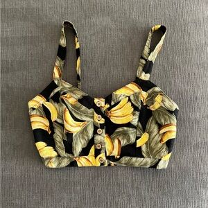Banana Print Crop Top